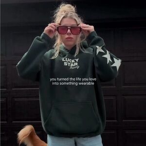 Slater vintage green lucky star trucker hoodie